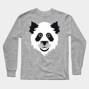 Panda Face Black and White Long Sleeve T-Shirt